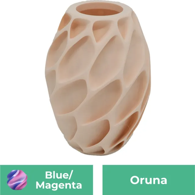 Lovora Oruna organische vaas – Decoratieve vaas - Blauw / Paars - 3d geprinte vaas – geschikt voor droogbloemen - 25CM