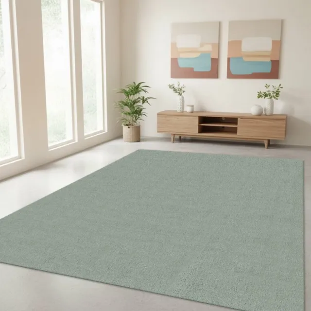 TapisTrend Designer tapijt Groen 80x150 cm Modern, effen vloerkleed met een zacht oppervlak en dichte pool voor de woonkamer, slaapkamer en ontspanningsruimte
