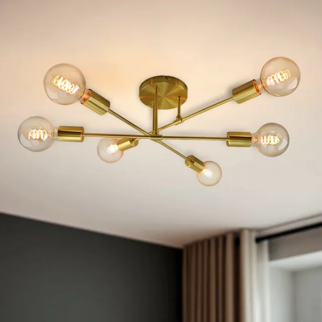 Olucia AMOS - Plafondlamp - Goud - Vorm: Rond
