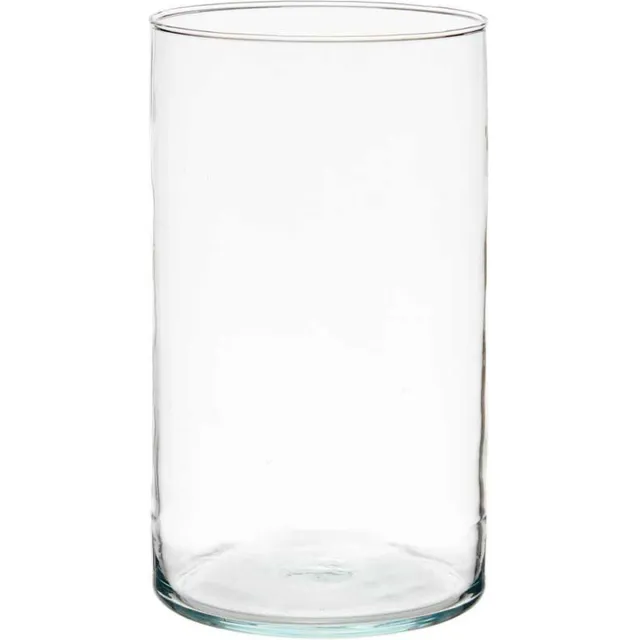 Giftdecor Bloemenvaas - cilinder vorm - transparant glas - 17 x 30 cm - vaas