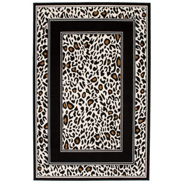 Padiro stijlvol laagpolig vloerkleed - lichtbeige - karaktervolle dierenprint - voor vloerverwarming - van polypropyleen en jute