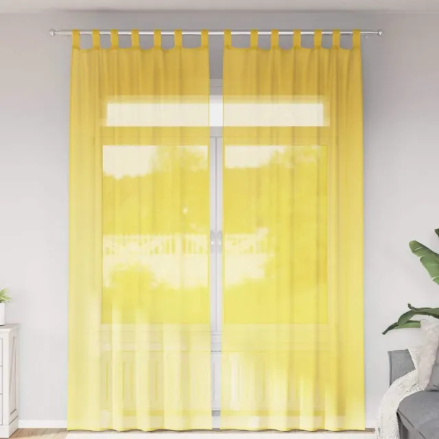 vidaXL Gordijnen met lussen 2 st 140x260 cm geel