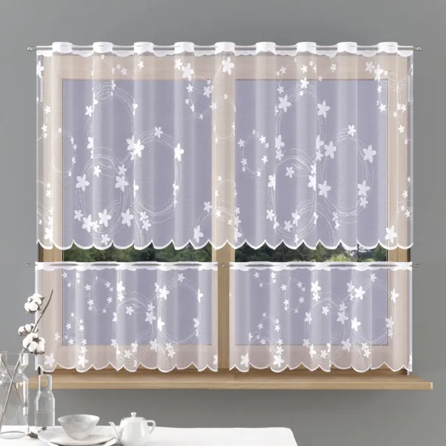 Wisan Olena - Jacquard vitrage 300 x 90 cm - Gordijnen - Curtains - Jacquardgordijnen- 300 x 90 cm wit