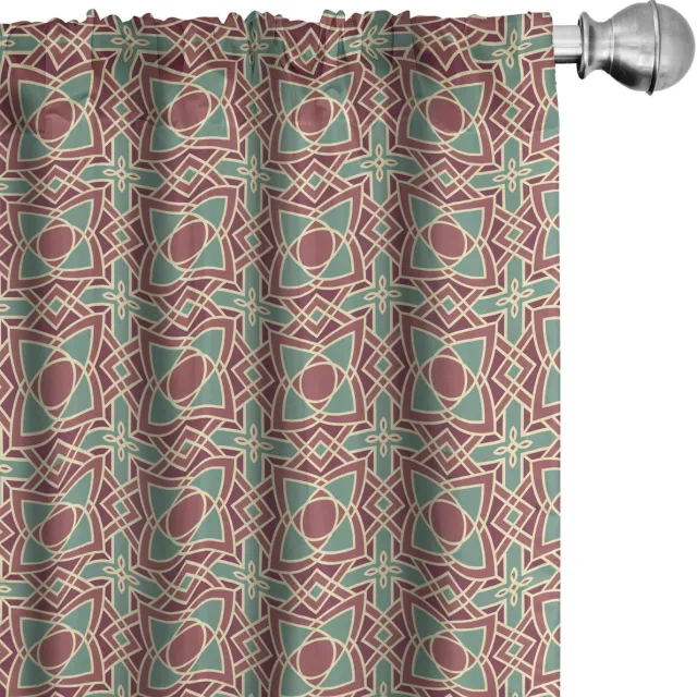 ABAKUHAUS 2x Voorhangen 75×175 cm – microvezel – maroon/roze