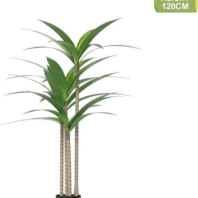 ACXIN Kunstplant Boom Brasilhout - Kunstmatige Indoor Outdoor Boom - Natuurhout Stam - PVC Bladeren - 120cm Hoogte groen