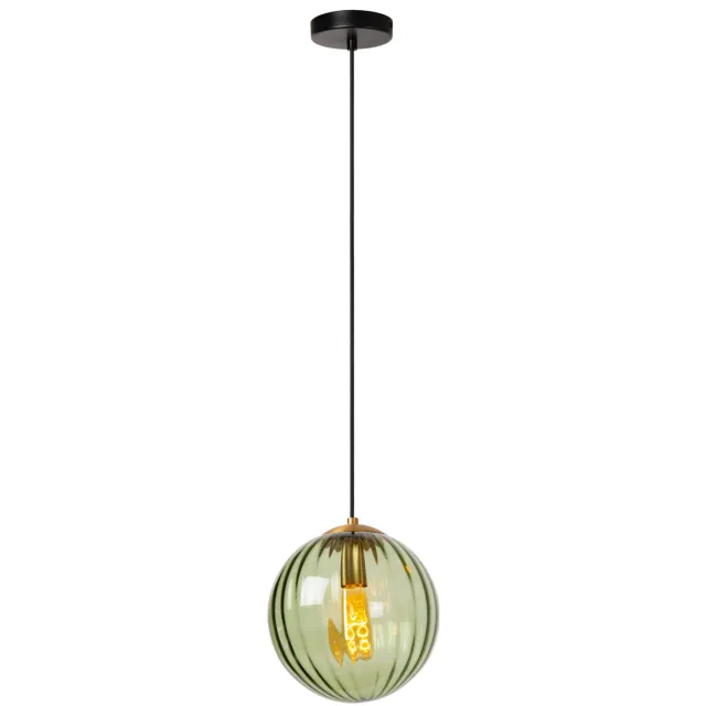 Lucide MONSARAZ - Hanglamp - Ø 25 cm - 1xE27 - Groen Groen, Zwart