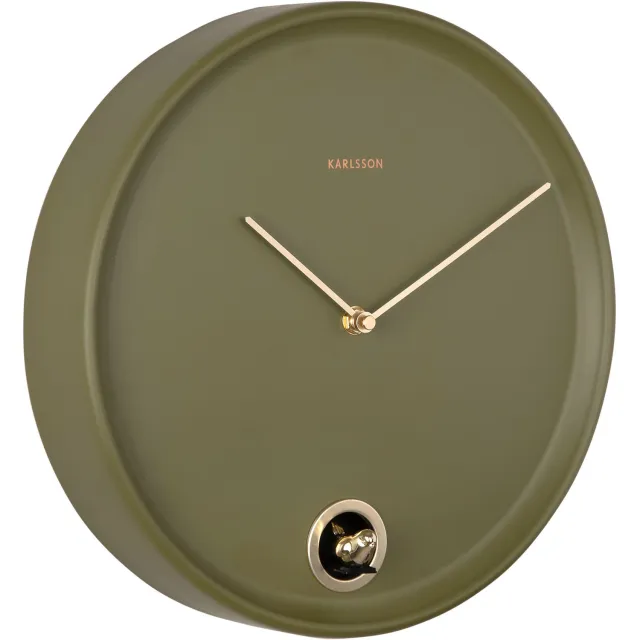 Karlsson Wandklok Esencia Cuckoo - Groen - Ø30cm - Wandklok Modern