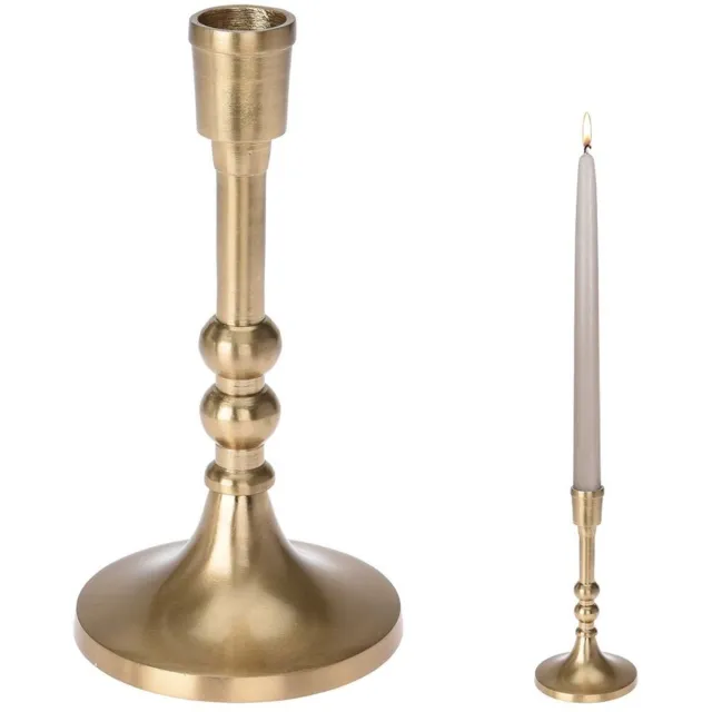Home & Styling Collection Home Styling Collection - Aluminium Kandelaar - Goudkleurig - 17 cm - Elegant Design