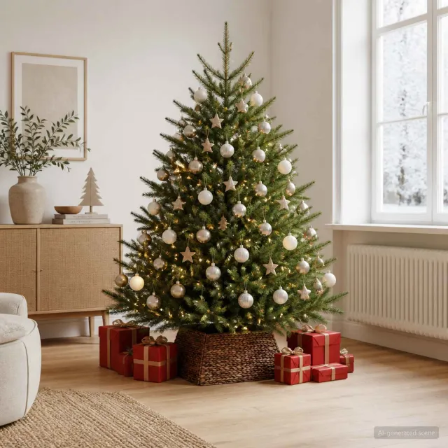 vidaXL Kerstboomkraag Vierkant Bruin 60 x 60 x 28 cm Waterhyacint