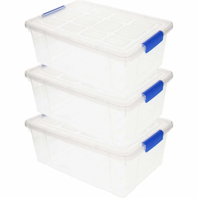 PLASTICFORTE 5x Opslagbakken/organizers met deksel 9 liter 37 cm transparant - Opbergbakken - Organizers/opbergbakken - Woonkamer/badkamer spullen opruimen
