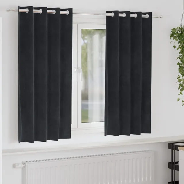 vidaXL Gordijnen 2 st Zwart 140 x 175 cm fluweel
