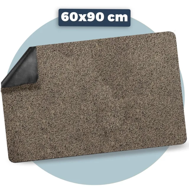 Pasper Deurmat binnen droogloopmat - 60 x 90 cm - Beige - zonder boord - Gemaakt in België - Wasbaar - Deurmatten