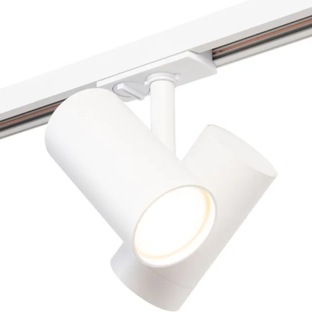 Qub Viror Duo – Dubbele GU10 Railspot – Wit – 1-Fase Railverlichting - Geschikt voor QUB railverlichting sets Wit - Viror Duo