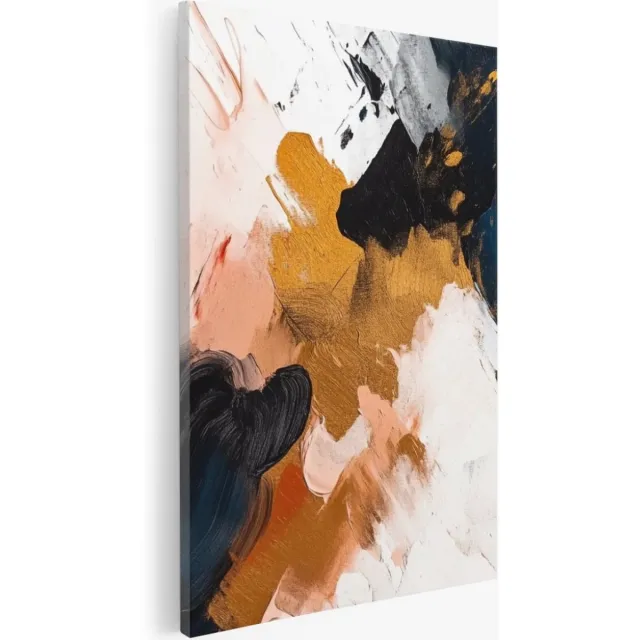 Saammp Canvas Schilderij - Kleurrijk - Dynamisch - Abstract - 40x50 - Foto op canvas - Wanddecoratie - Muurdecoratie Woonkamer - Slaapkamer decoratie - Canvas Print Multicolor