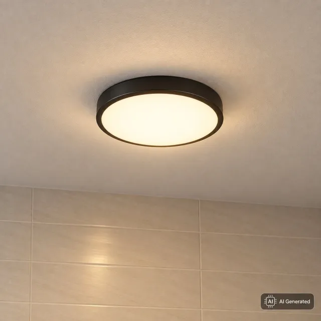 B.K.Licht BRILONER Chet - Badkamerverlichting - led plafonniere - badkamer lamp - met bewegingssensor - IP54 - 3.000K warm wit licht - 12W - Ø29cm - zwart Zwart (met sensor)