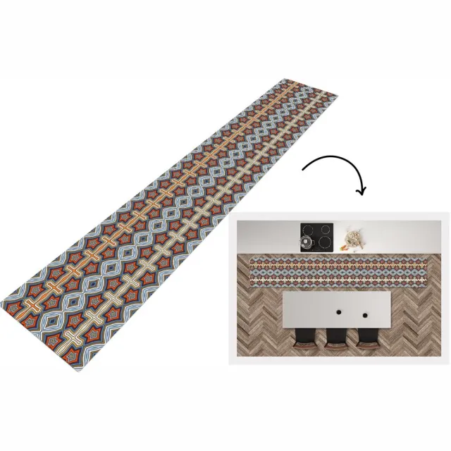 KitchenYeah Keukenloper - Keukenmat - Patroon - Afrika - Vormen - Keuken vloerkleed Multicolor