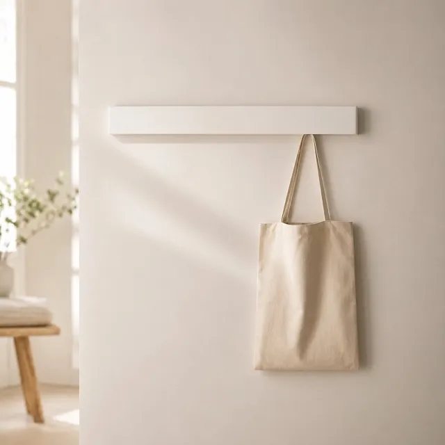 Arvion Wandkapstok metaal mat wit 57 cm - Moderne garderobe met verborgen haken