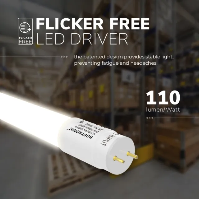 HOFTRONIC LED TL armatuur 120cm - T8 (G13) - 18 Watt 1980 lumen (1110lm/W) - 4000K neutraal wit (840) - Flikkervrij - IP20 Stofdicht Transparant