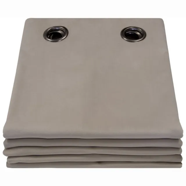 Moondream DecibelControl™ 3in1 Geluidsisolerend gordijn | Thermo Winter+Zomer | 100% Verduisterend | Gepatenteerde Technologie | EU-fabricaat | Fluweel | Oogjes | Grijs MC740 | 130 x 260 (BxH) cm