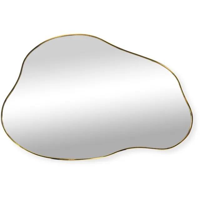 SensaHome Matteo Wandspiegel – Organische Spiegel – Asymmetrisch Design – 60x40 cm – Goud