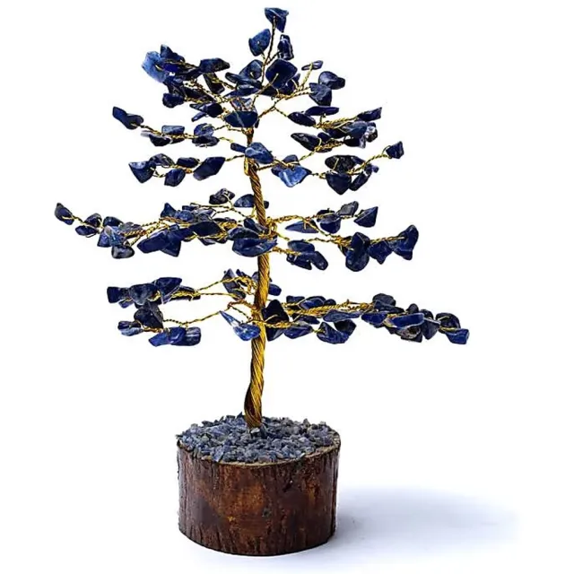 Phoenix Import Edelsteenboom - Sodaliet - Keel - Voorhoofd - 5e en 6e chakra - Decoratie - ong.18 cm - Luxe blauw