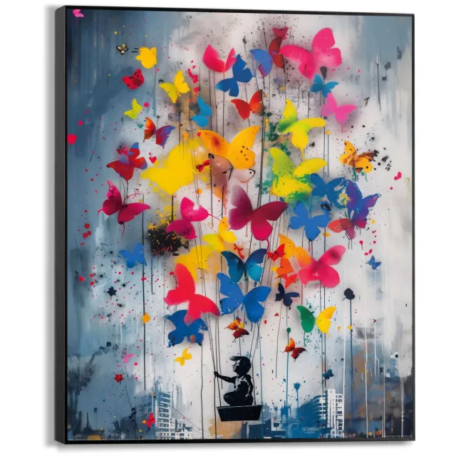 Reinders Schilderij Vlinderballon - 50 x 40 - Hout - REINDERS