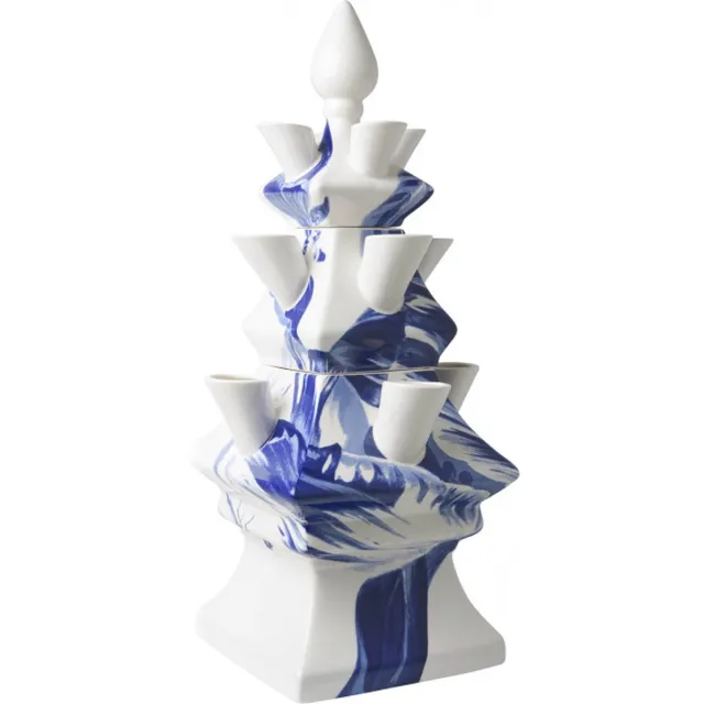 Heinen Delfts Blauw Tulpenvaas - Tulp - Blauw & Wit - 3-delig - Keramiek - 33cm Delfts Blauw Tulp