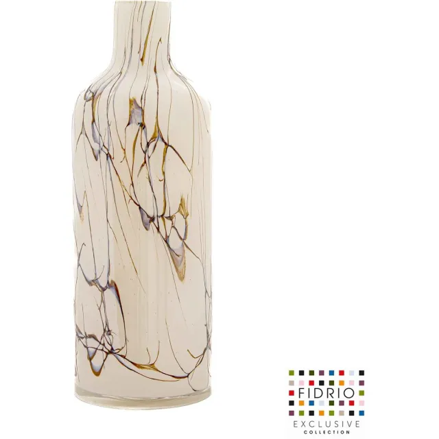 Fidrio Lightening - Design vaas Luciano - glas - mondgeblazen bloemenvaas - Large hoogte 40 cm Wit, Goud