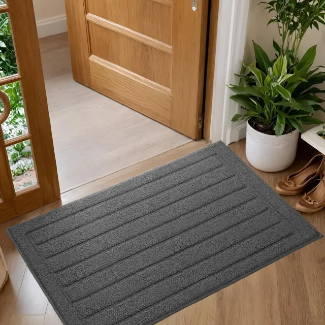 Unyqoos Absorberende en Wasbare Deurmat voor Binnengebruik met Antislip Eigenschappen grijs