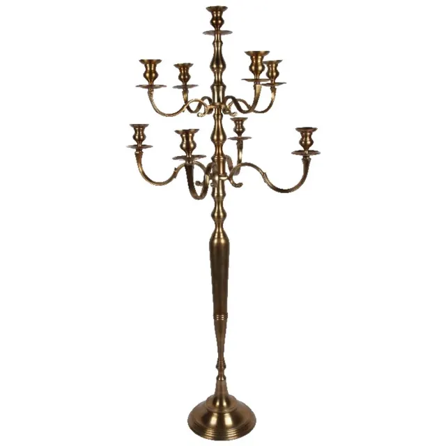 Baroque Kandelaar - Kandelaar 9-Arms 182 cm - Goud - Aluminium - 182x80x80 - Aluminium
