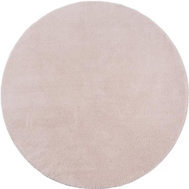 Mia´s Teppiche Mia’s Teppiche Taos – superzacht kortflor vloerkleed met antislip rug, wasbaar, Roze, 200 cm rond Blos