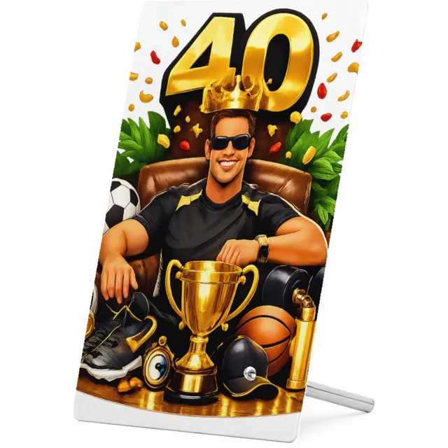 Mr Cadeautjes Glasframe 11 x 16 - design Kampioen van het nieuwe decennium | cadeau Wit