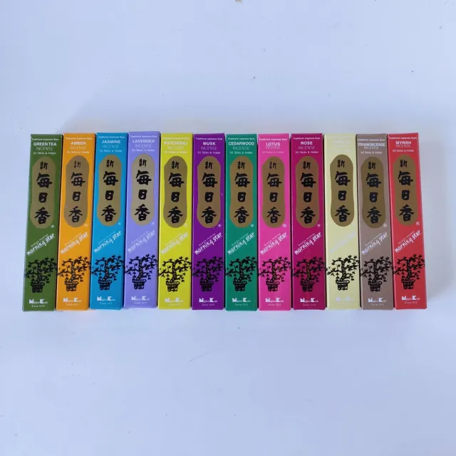 Nippon Kodo Morning Star Wierook - Assorti van 12 verschillende geuren Assorti kleuren