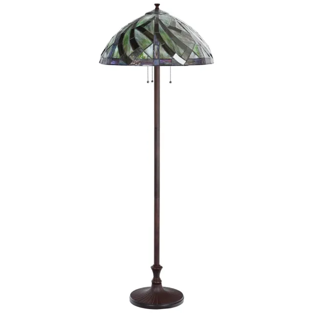 Coloured by Art Tiffany Vloerlamp Willow - Art Deco Trade Donkergroen