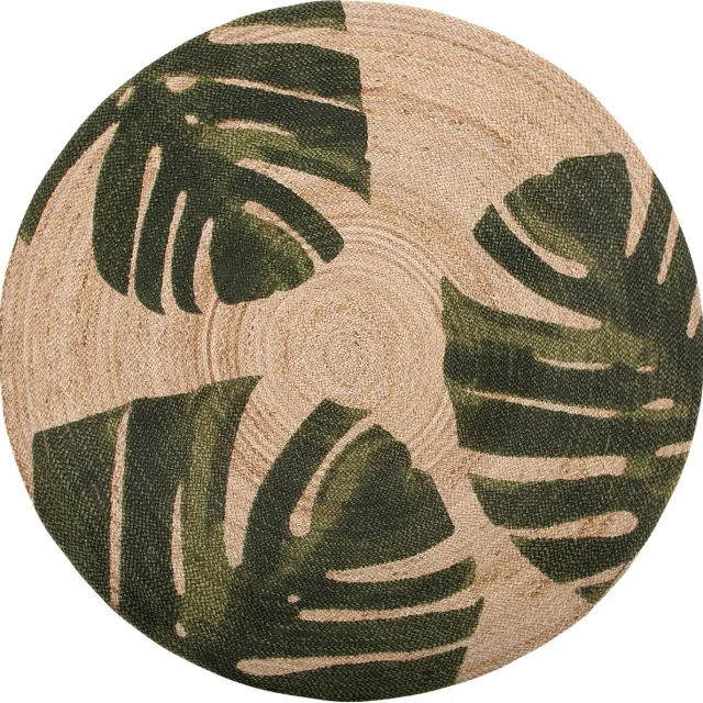 Beliani INCIK - Vloerkleed - Groen - 80 x 150 cm - Jute Beige