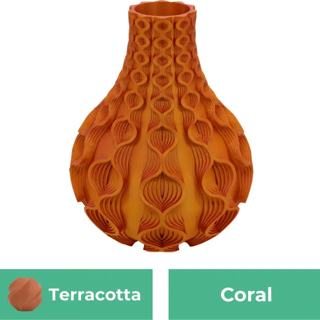 Lovora Coral organische vaas – Decoratieve vaas - Terracotta - 3d geprinte vaas – geschikt voor droogbloemen - 34CM