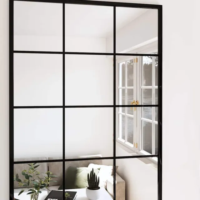 vidaXL Wandspiegel 80x60 cm metaal zwart
