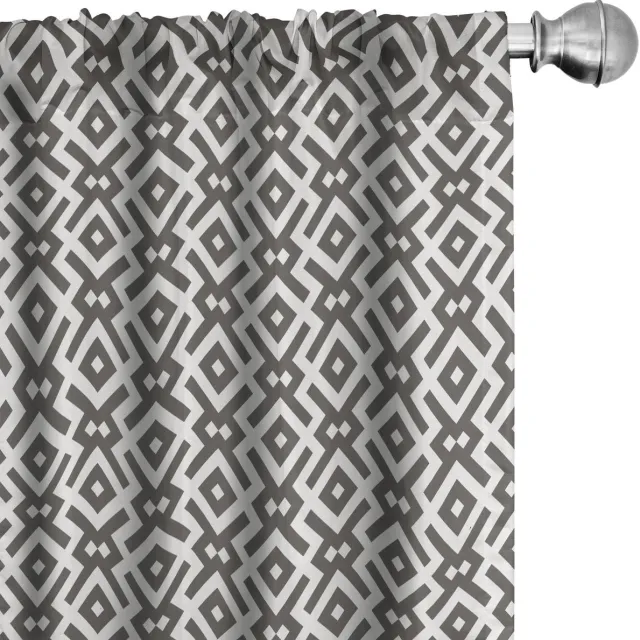 ABAKUHAUS Geometrische Gordijnen – 2x75x225 cm – Microvezel Dunkel Taupe