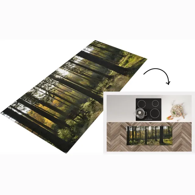 KitchenYeah Keukenloper - Loper keuken - Bos - Zomer - Zon - Keukenloper vinyl Multicolor