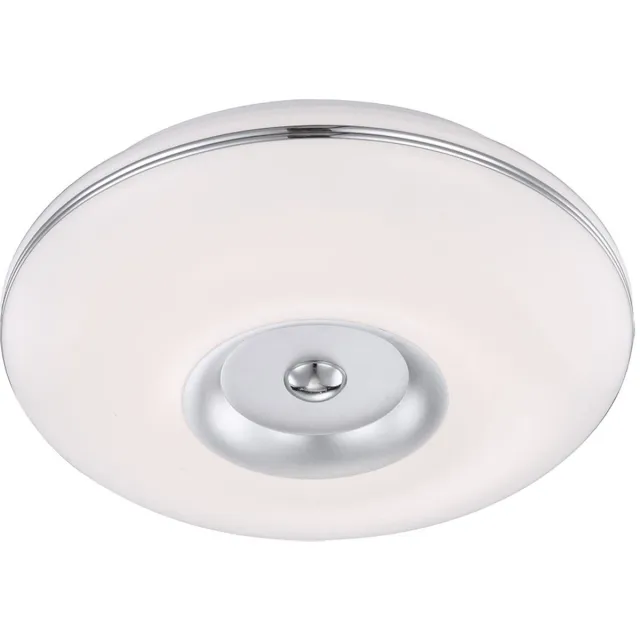 Globo Lighting LED plafondlamp satijn woonkamerlamp aluminium nikkel mat keukenlamp modern wit, 15W 1080Lm warm wit, DxH 34x8,7 cm