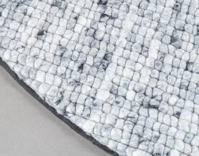 DÉJA Living Vloerkleed Rond Ø240cm - Laagpolig Stone Grijs Wol - Bela