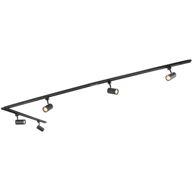 QAZQA Rail- 5 lichts - L 2860 mm - zwart