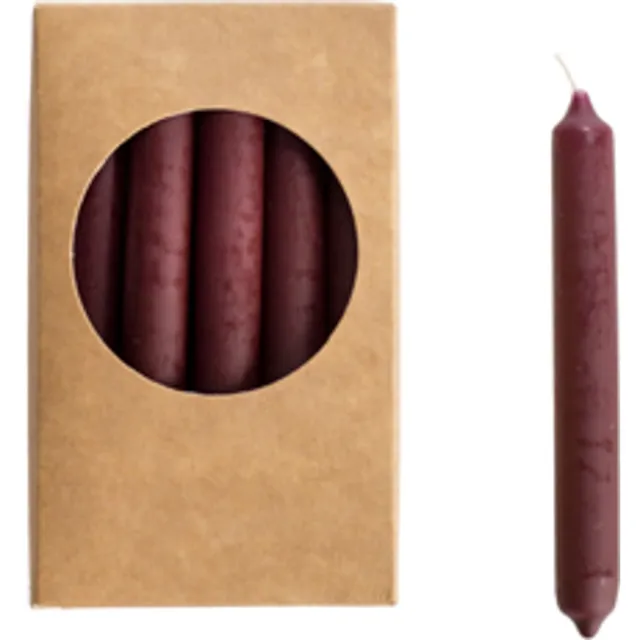 Rustik Lys potloodkaarsjes in de kleur Aubergine Ø 1,2 x 10 cm 20 stuks