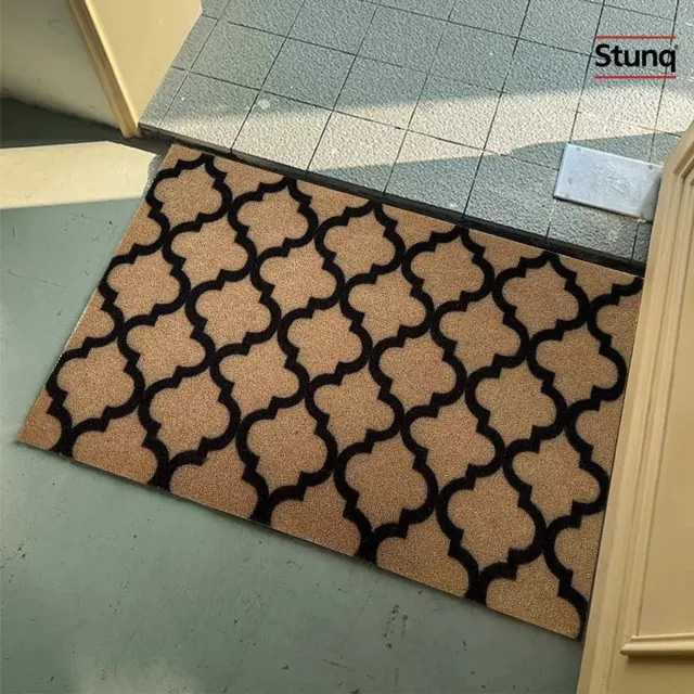 Stunq Imitatie Kokospalm Voetmat - Antislip Deurmat met Diamantpatroon Bruin