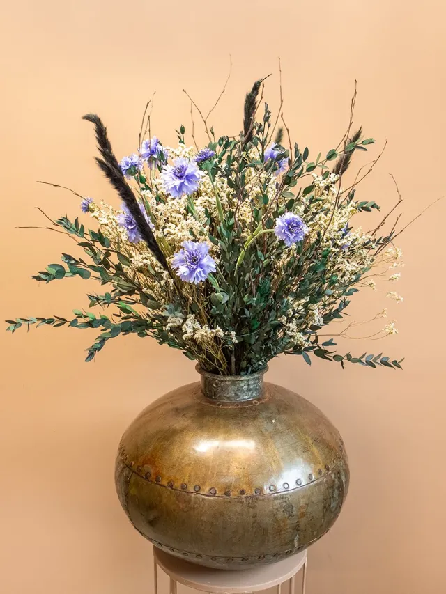 Roselin Deco Mixed Flowers Boeket Mila | Eucalyptus | Droogbloemen | Kunstbloemen rood