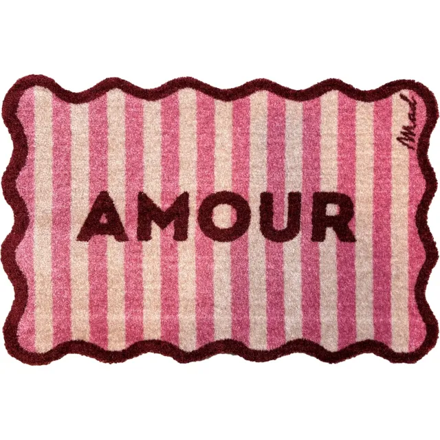 Mad About Mats Manou - deurmat/badmat - amour - droogloop/touch - wasbaar - 50x75cm Roze