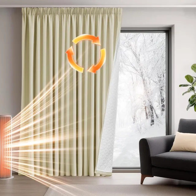 Famanu Verduisterende Gordijnen met Stroken - Dikke Gordijnen voor Woonkamer - Thermisch Isolerend - Voor Deuren - Kamerafscheiding - 140×175 CM - Beige claro - 1 Stuk Lichtbeige