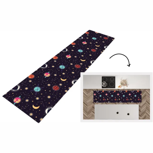 KitchenYeah Keukenloper - Loper keuken - Space - Zodiac - Sterren - Design - Heelal - Keukenloper vinyl multicolor, foto 7