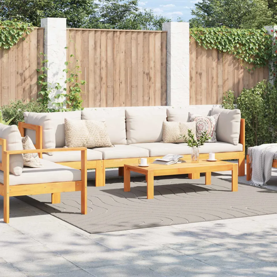 vidaXL Binnen- en buitentapijt PALMERAS Crème 240 x 240 cm Polyester, foto 3