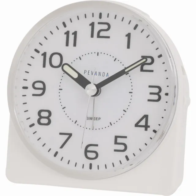 Pevanda RD890-SP IVORY - Wekker - Analoog - Lichtgevende metalen wijzers - Kunststof - Alarm - Snooze - Achtergrondverlichting - Wit
